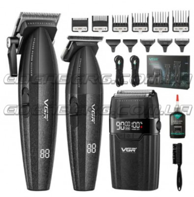 V-640-S3-B Професійний набір для стрижки 3 в 1: Машинка, Тример, Електробритва (9000 об/хв, USB) 1