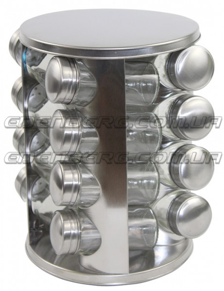 EB-4024 Специи Наборы Банок 17 В 1 Стеклянный С Вращающийся Подставкой