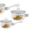 EB-12616 Набор эмалированных ковшей с крышками, 6 предметов (0.8 л, 1.2 л, 1.7 л)