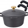 EB-12091 Кастрюля с металлической крышкой и мраморным покрытием, 2,5л