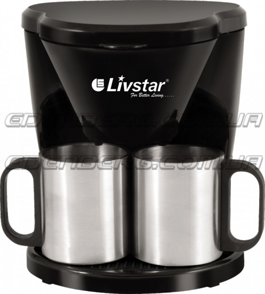 LSU-1189 Кофеварка 2 Нержавеющая Сталь Чашки 650 Вт.