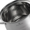 EB-532 Глубокая кастрюля (форма "Капля") из нержавеющей стали со стеклянной крышкой 4,0 л.