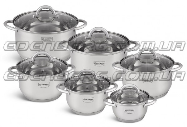 EB-4000 Посуды Набор Кухонной 12 Предметов 1.4/2.1/3.0/4.0/5.1/6.60 Лтр.