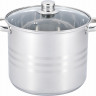 EB-546 Глубокая кастрюля из нержавеющей стали со стеклянной крышкой, 12.9л.