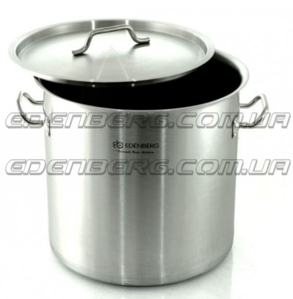 EB-3772 Кастрюля высокая из нержавеющей стали с металлической крышкой 15 л.