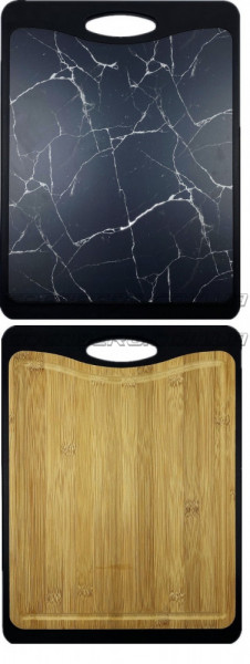 EB-11942 Двусторонняя кухонная доска 2 в 1: Бамбук и Эко-пластик, 40х30х1.5 см