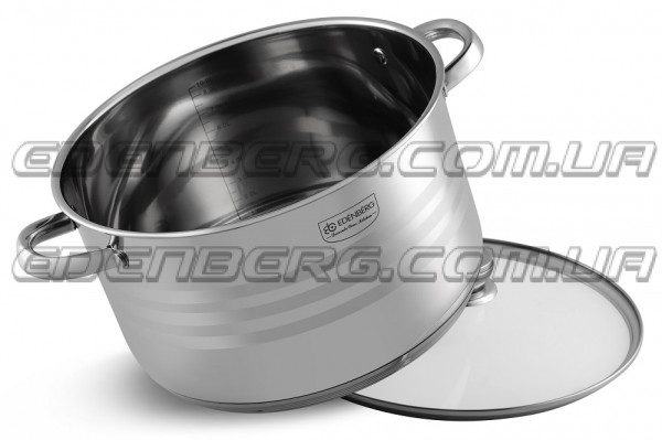 EB-3022 Кастрюля из нержавеющей стали с крышкой, 17,7л. (34 x 19,5 см.)