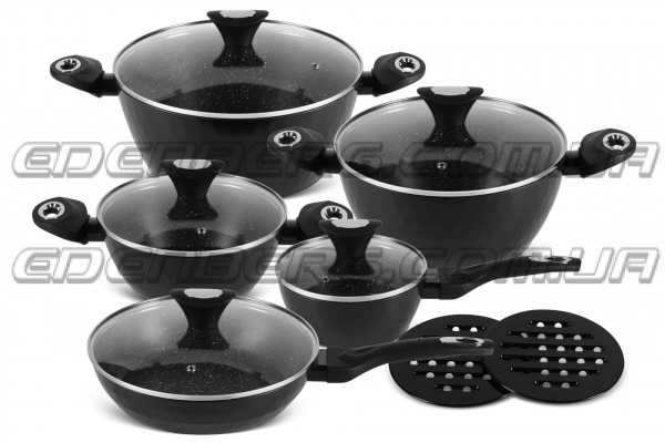 EB-5636 Посуды Набор Кухонной 12 Предметов-Чеканной Кованый Алюминий