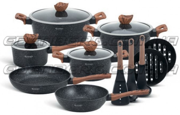 EB-5617 Набір Кухонного Посуду 15 Предметів Литий Алюміній