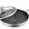 EB-13057 Сковорода З Кришкою 22x4,8 см.  Внутрішній і Дно - Текстурована Нержавіюча Сталь (Стільниковий)