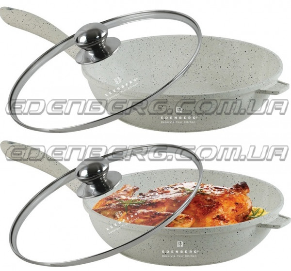 EB-3319 Глубокая Сковорода Со Стеклянной Крышкой 3,3 Лтр. (28 см.)