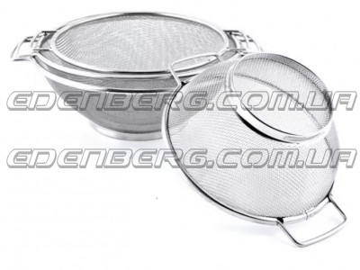 EB-18234 Дуршлаг из нержавеющей стали на подставке с двумя ручками 25 см