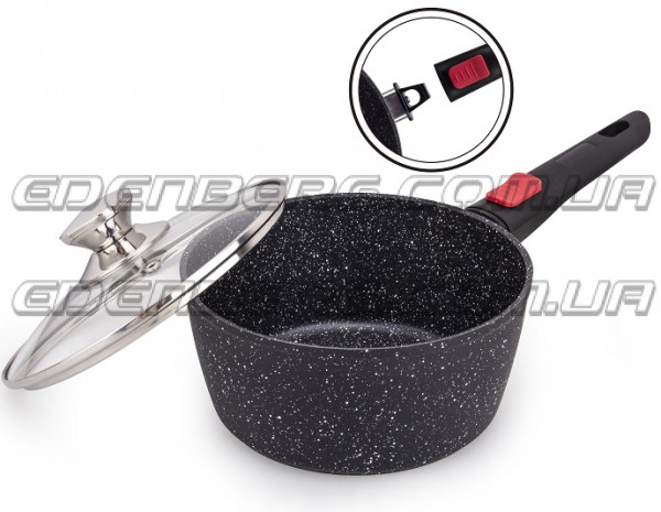 EB-16999 Ковшик со съемной ручкой и стеклянной крышкой, 1.8 л