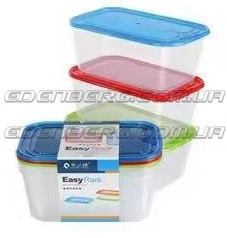 EB-18444 Набір Судочки З Кришкою Пластиковий 3x600 Мл.