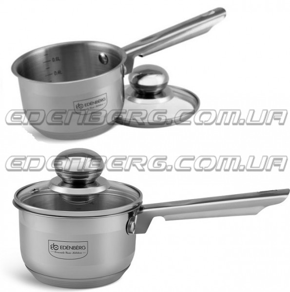 EB-3033 Ковш из нержавеющей стали со стеклянной крышкой, 1.5 л