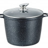 EB-1171 Глубокая кастрюля с мраморным покрытием и стеклянной крышкой, 6.2л.