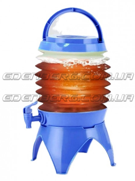 Zusammenklappbarer, tragbarer Wasserspender mit Zapfhahn für Wasser und Getränke, 9,5 l