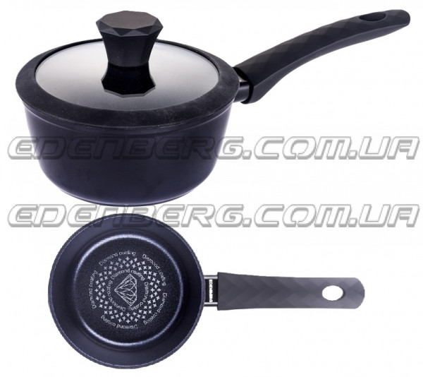 EB-3482 Ковшик с алмазным покрытием и стеклянной крышкой 1,5л