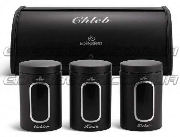 EB-097 Хлібниця з 3 баночками із нержавіючої сталі