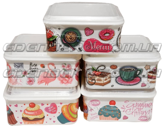 FRU-825 Судочки Пластиковый С Крышкой Квадратная Форма