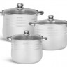 EB-517 Набор кухонной посуды из нержавеющей стали, 11.2, 14.2, 17.7 л.