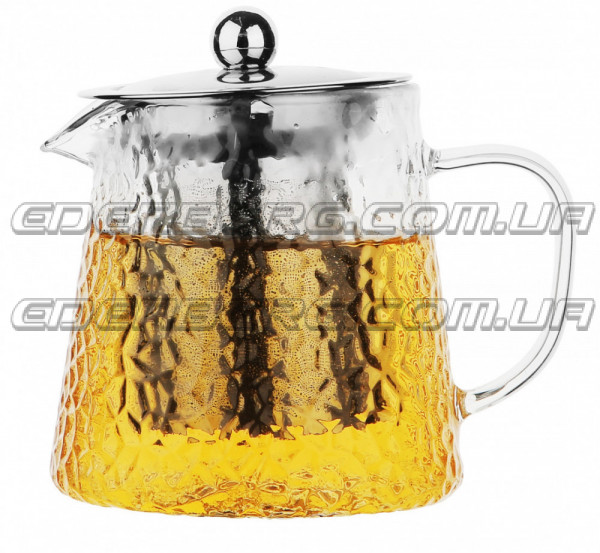 EB-19061 Стильный Чеканной Стеклянный Чайник-Заварник 450 Мл. Термостойкие До 500°
