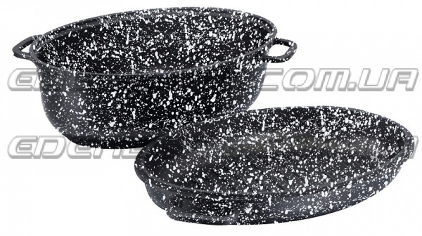 EB-4604 Гусятница Овальная 8 Лтр 338x25x12.8 + (5.7) См, Гранитное Покрытие (2 в 1)