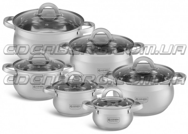 EB-4065 Набір Кухонного Посуду 12 Предметів Нержавіюча Сталь