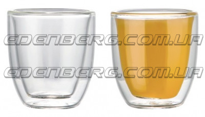 EB-19511 Набор (2 Пред.)  Из Термо Стакан Стеклянный С Двойными Стенками 80 Мл.