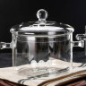 EB-19005 Стеклянная кастрюля с крышкой из жаропрочного стекла, 1.3 л.