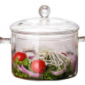EB-19005 Стеклянная кастрюля с крышкой из жаропрочного стекла, 1.3 л.