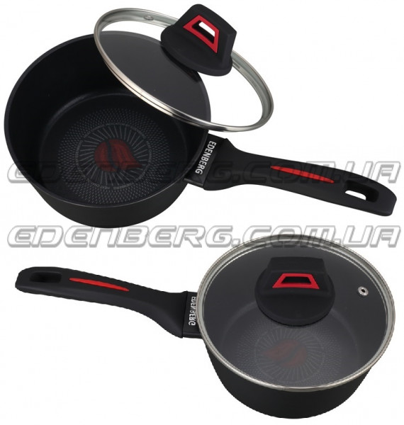 EB-13089 Ковш с термоиндикатором и стеклянной крышкой 1,2 л.