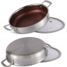EB-14923 Сотейник Глубокий С Крышкой 24x7.0 см. Нержавеющая Сталь, Трех Слоев, Антипригарным Покрытием