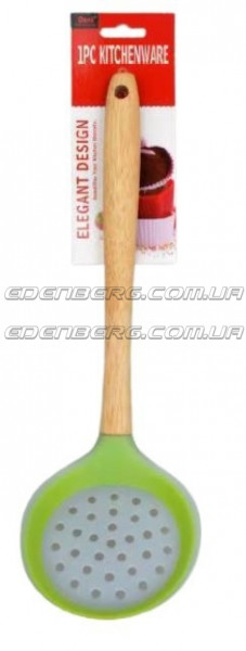 FRU-495 Шумовка силиконовая с деревянной ручкой