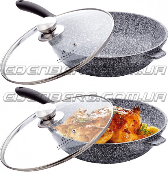 EB-8022 Глубокая Сковорода 3.4 Лтр.-28 см., Обе Стороны Гранитное Покрытие
