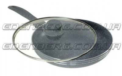 EB-788 Сковорода С Крышкой, Мраморное Покрытие 28 см.