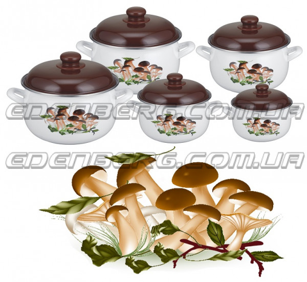 EB-1880 Набір Кухонного Посуду 10 Предметів-Емальований