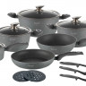 EB-5620 Посуды Набор Кухонной, 15 Предметов, Цвет Серый Металлик Снаружи