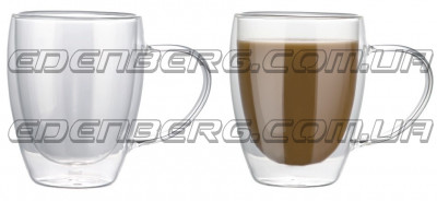 EB-19543 Набор (2 Пред.)  Из Термо Чашка Стеклянная С Двойными Стенками 350 Мл.