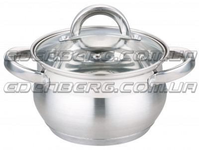 EB-3723 Кастрюля с крышкой из нержавеющей стали, 2.1 л.