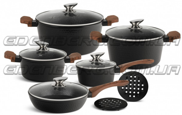 EB-5651 Посуды Набор Кухонной 12 Предметов-Чеканной- Литой Алюминий