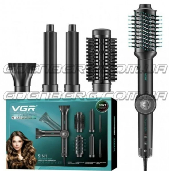V-483 Фен-стайлер для волос 5 в 1 мультистайлер с ионизацией и BLDC мотором (1300 Вт)