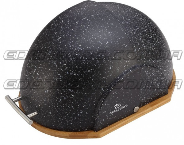 EB-091 Хлібниця, дерев'яна основа, пластмасова в мармурову крапочку кришка