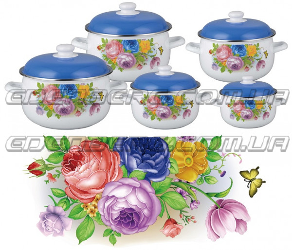 EB-1879 Набір Кухонного Посуду 10 Предметів-Емальований