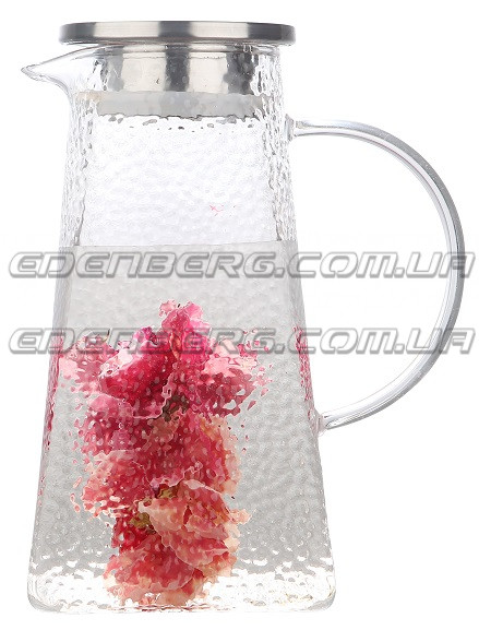 EB-19583 Стеклянный Кувшин С Крышкой Чеканный Корпус 1.8 Лтр.