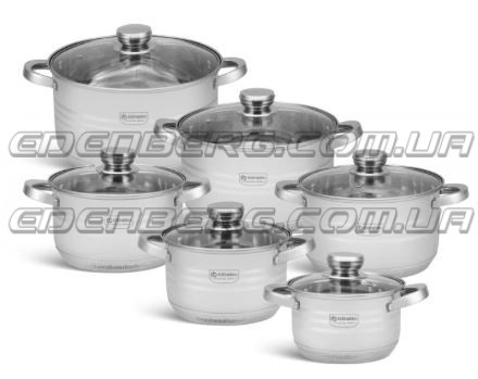 EB-4037 Набір Кухонного Посуду 12 Предметів Нержавіюча Сталь