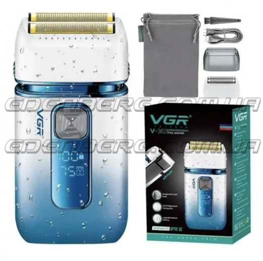 V-362 Акумуляторний Бритва - Шейвер  З Висувним Тримером Для Гоління Бороди Та Голови З Дисплеєм