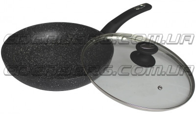 EB-4109 Сковорода Зі Скляною Кришкою Мармурове Покриття 24 см.