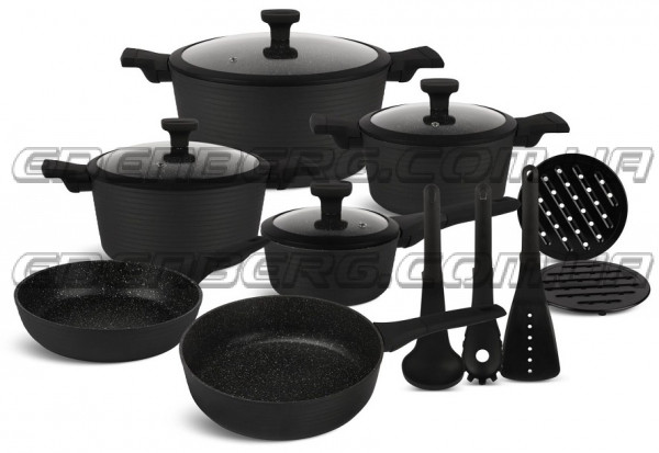 EB-5643 Посуды Набор Кухонной 15 Предметов-Литой Алюминий